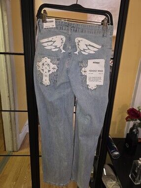Disclosure Heavenly Wings Light Blue Embellished Junior Woman's Jeans